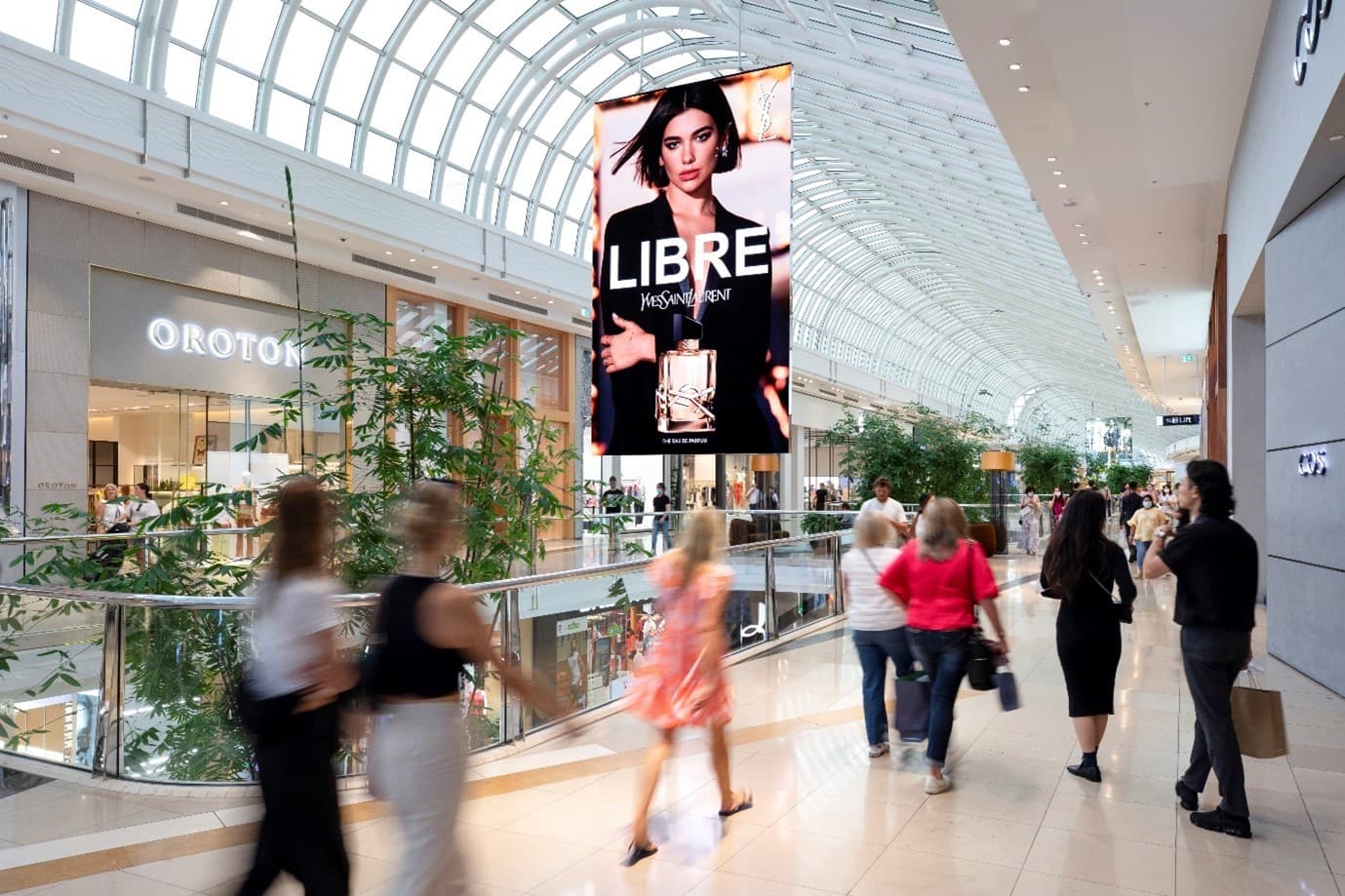 A large advertising banner hanging at Chadstone
