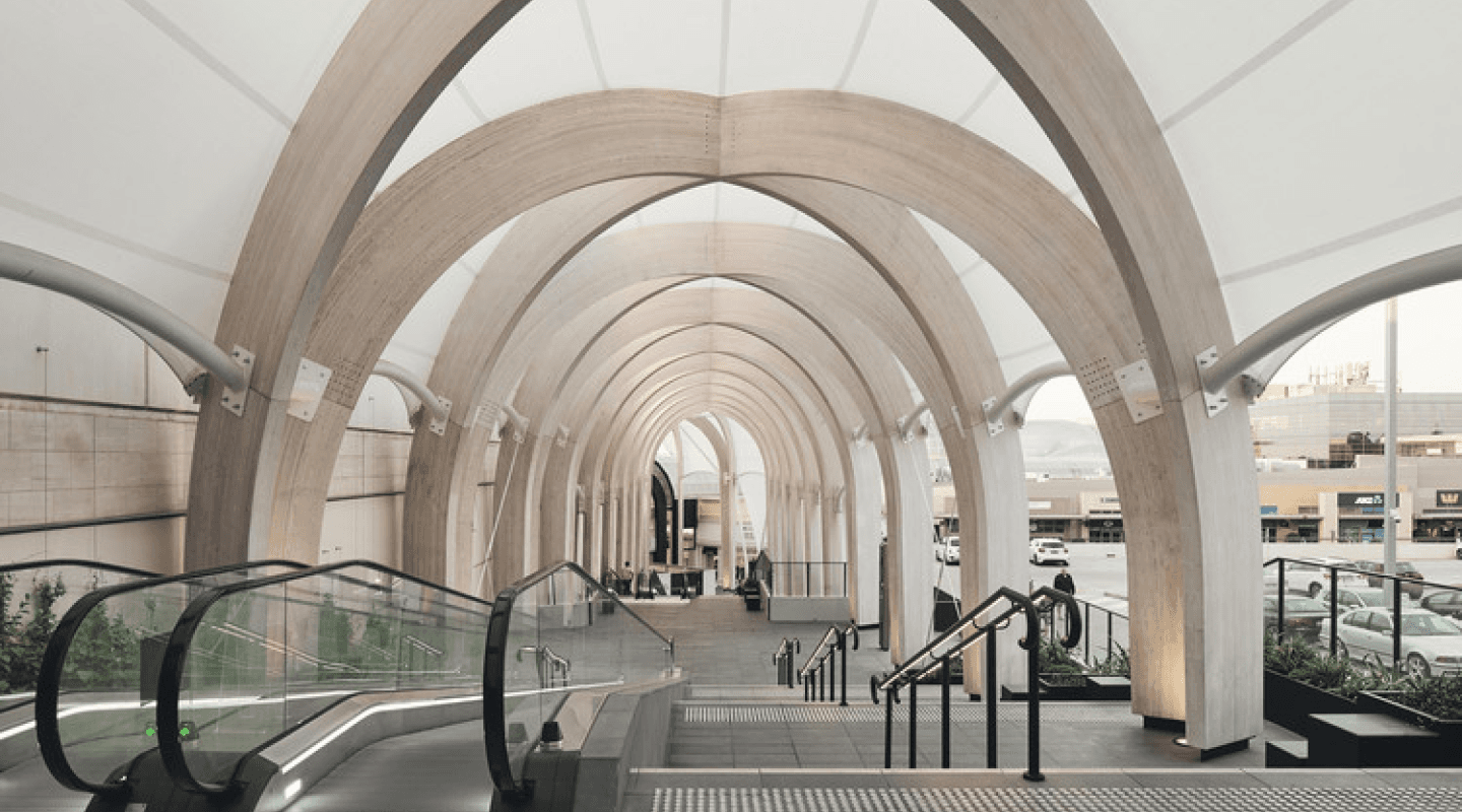 Stairs with arched roof