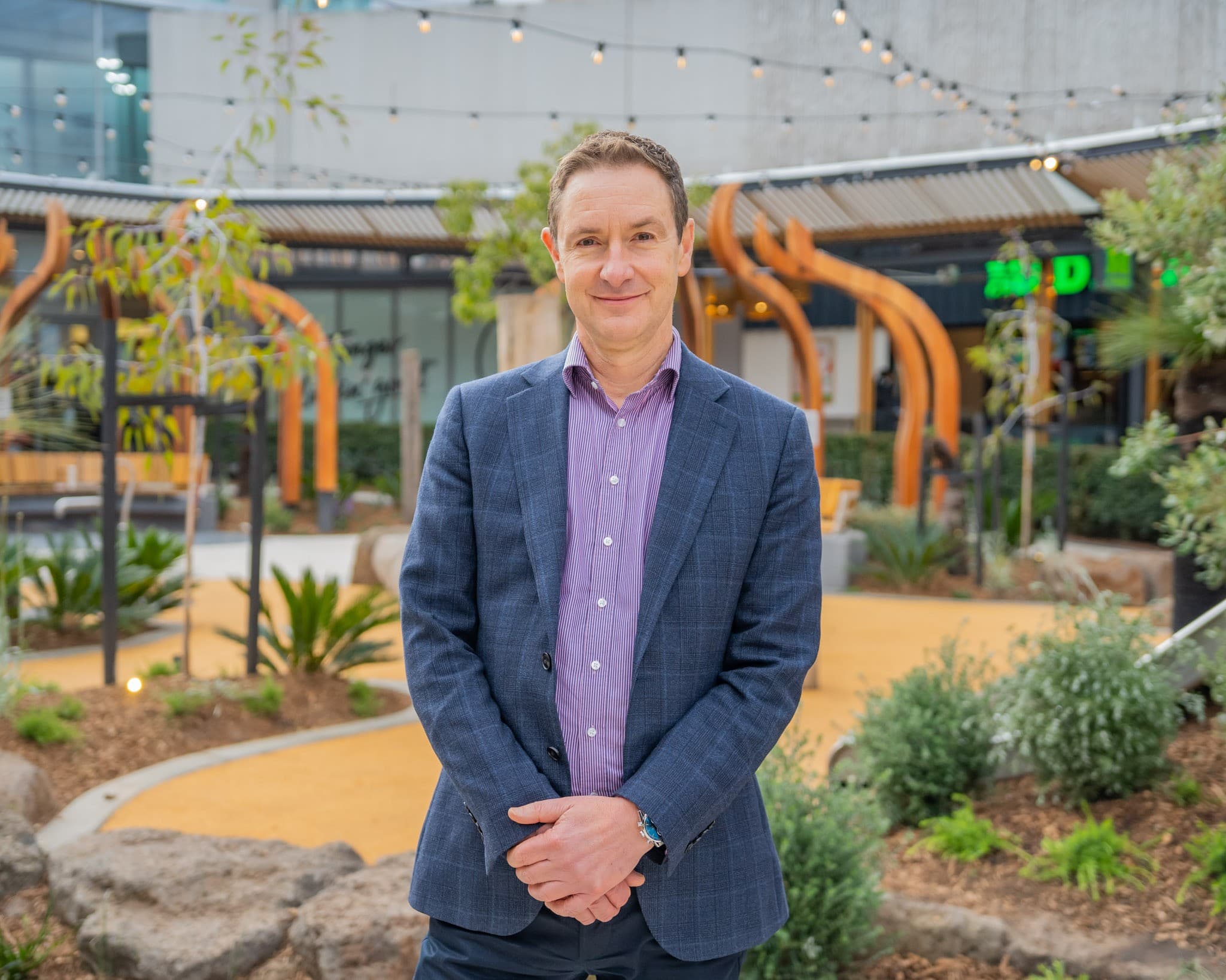 John Nadalin stands in front of Northland shopping centre