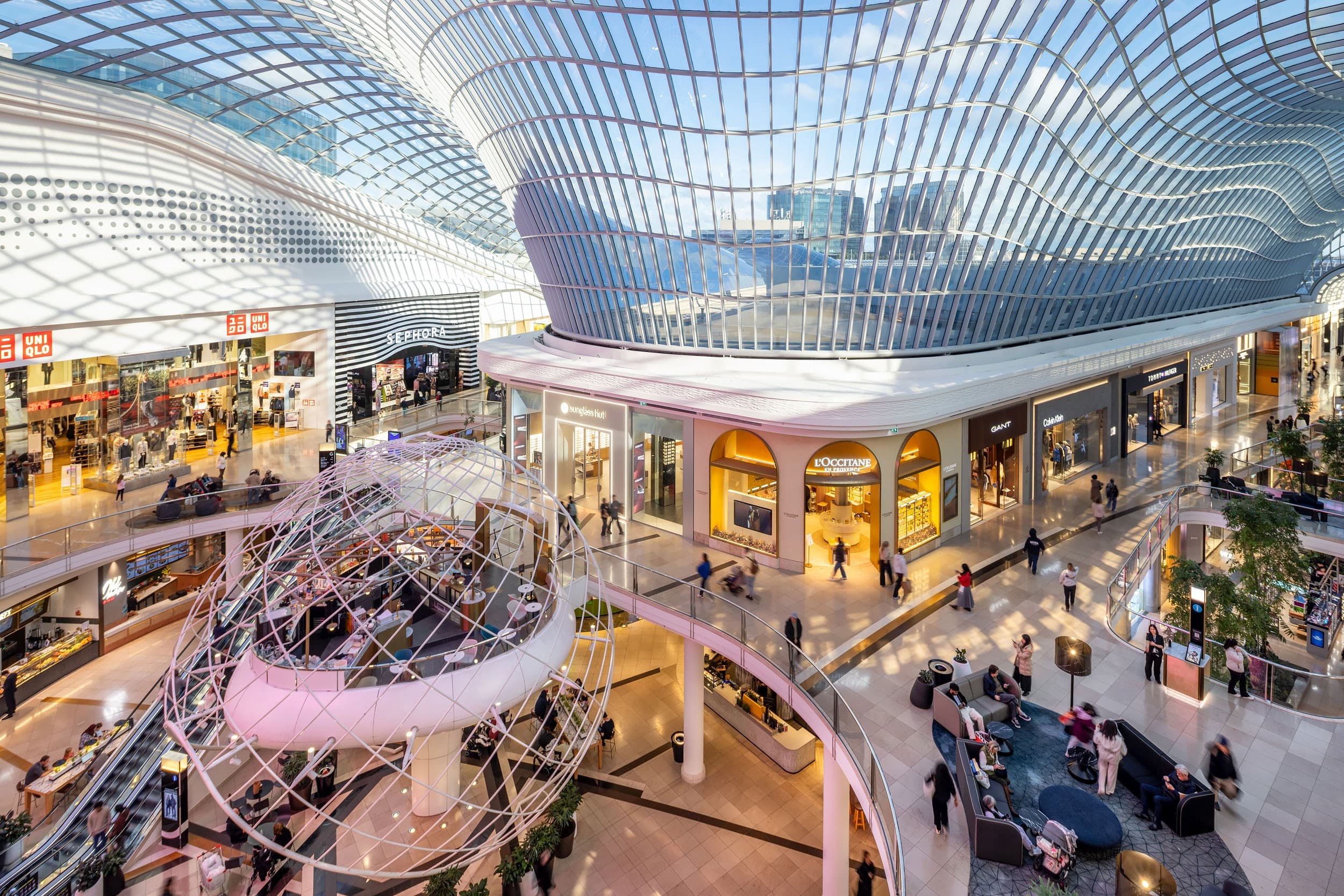 Internal central atrium of shopping centre